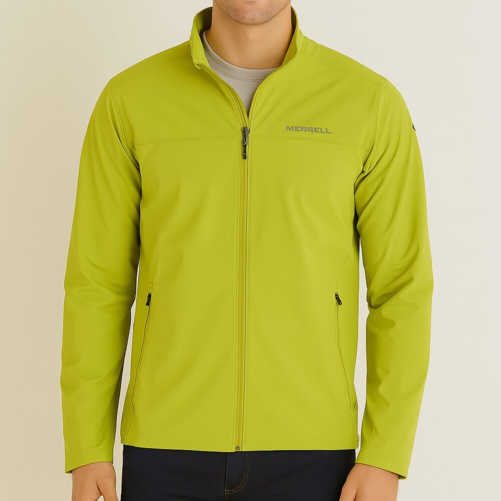 NWT Merrell Jacket Full Zip Softshell Yellow-Green Men's Medium